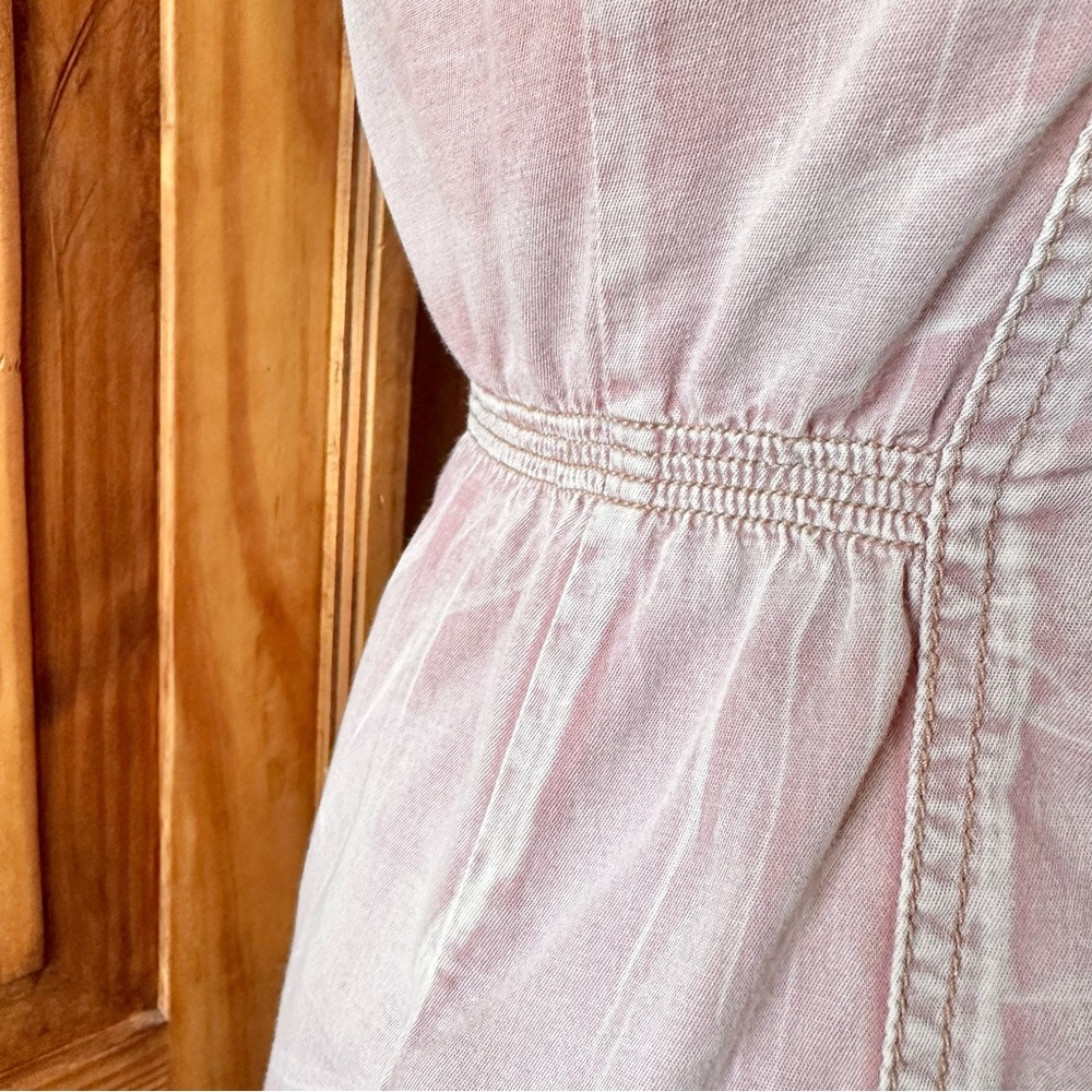 Vintage Y2K Guess Los Angeles Faded Washed Pink Button Up Shirt Cinch Waist - M - Picture 11 of 15